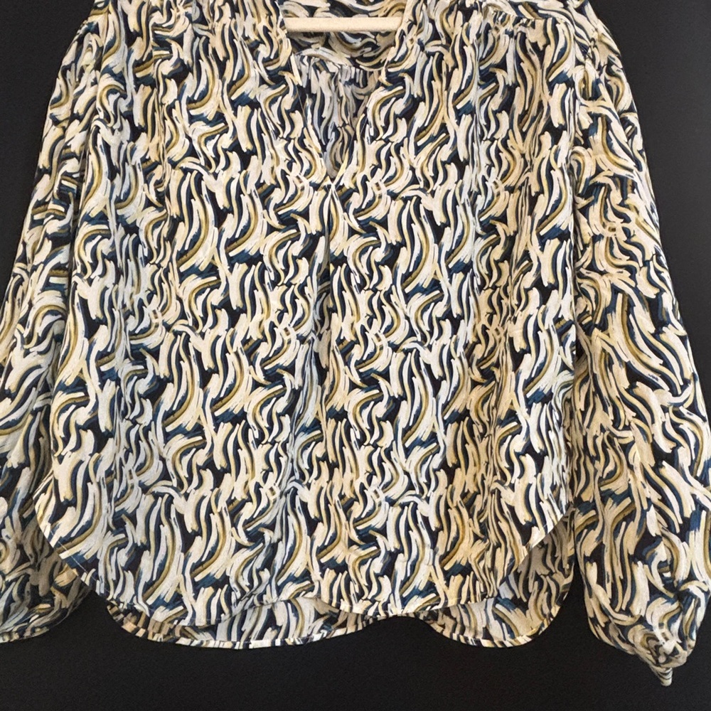 Joie Black and Cream Patterned Blouse
